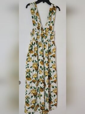 ASOS White Dress with Yellow and Green Floral Print